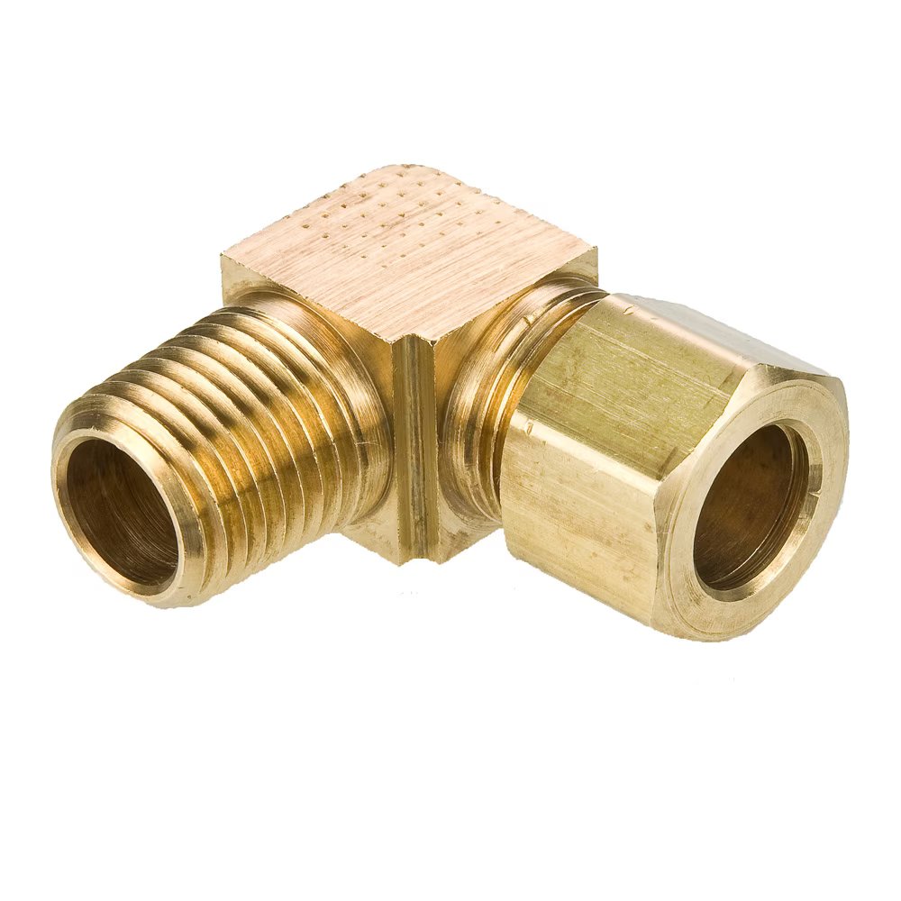 269C-7-6 by Parker | Compression Fitting | 7/16" Tube Size x 3/8" Male Pipe Thread | 90° Elbow | Brass | Pack of 5