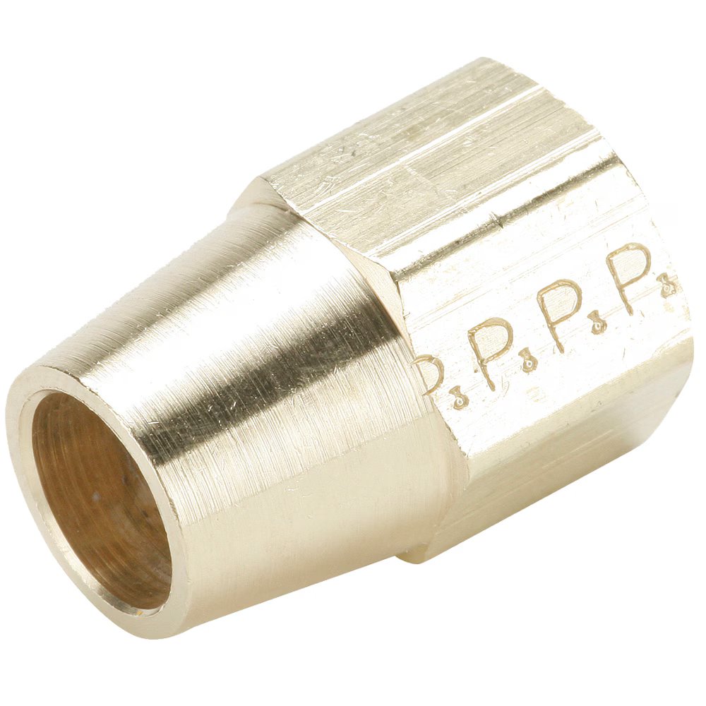 61CL-6 by Parker | Auxiliary Components | 3/8" Tube Compression x 9/16" Straight Thread | 5/8" Hex | .97" Length | Straight | Brass | Pack of 10