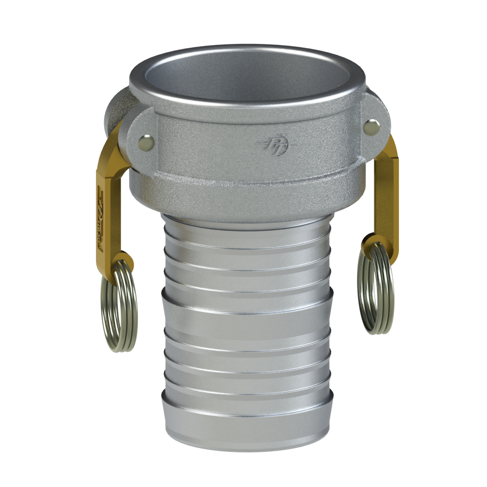 1070301 (E05C) by PT-Coupling | Cam & Groove Fitting | Type C | 1/2" Coupler x 1/2" Hose Shank | Aluminum/HB | Buna-N Seal