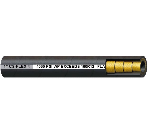 5/8" CS-FLEX 4 by Couplamatic | Four Spiral High Pressure Import Hydraulic Hose | SAE 100R12 | 5/8" ID | 50ft Bulk Length
