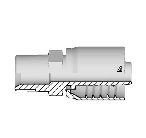 D-0808-MBPT Alfagomma by Kuriyama | D Series | One-Piece AlfaCrimp Hydraulic Hose Fitting | -08 Hose ID x -08 Male BSPT / JIS | Steel