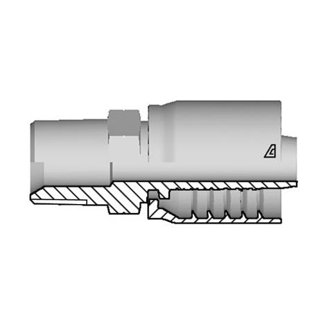 D-1212-MNPT Alfagomma by Kuriyama | D Series | One-Piece AlfaCrimp Hydraulic Hose Fitting | -12 Hose ID x -12 Male NPTF 60° Seat | Steel