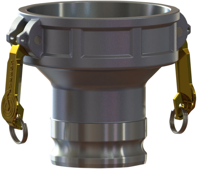 DA-AL-2040 by Campbell Fittings | Standard Cam & Groove | Jump Size Reducer | 2" Coupler x 4" Adapter | Straight | Aluminum