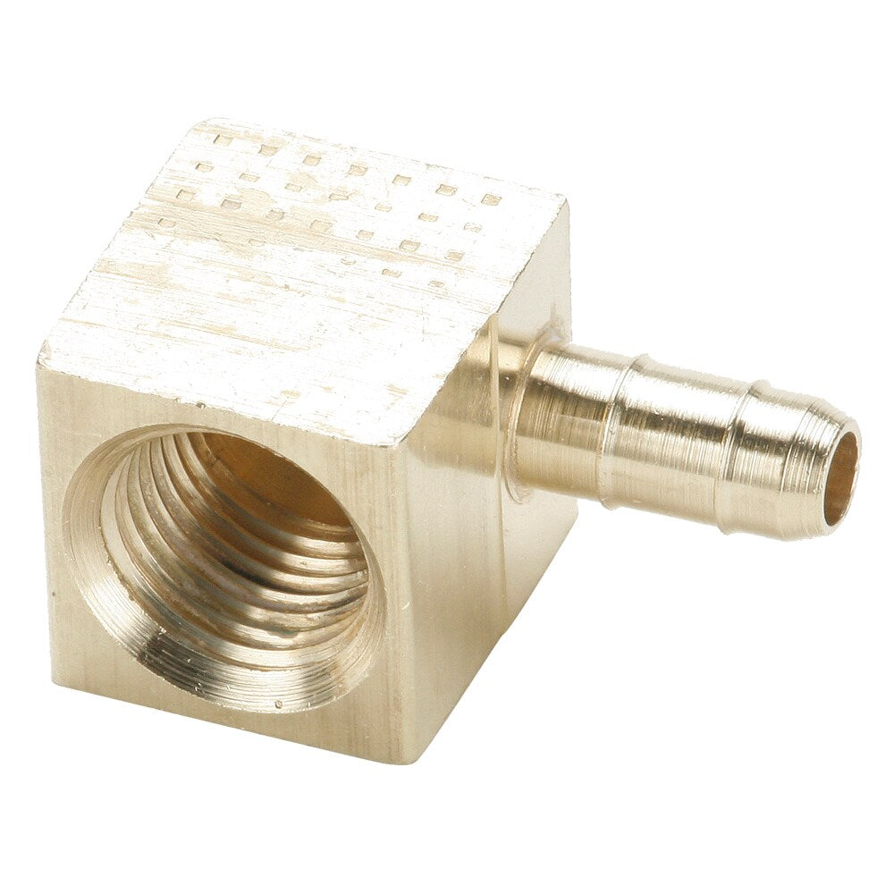 230-6-4 by Parker | Dubl-Barb® Fittings | 3/8" Tube OD x .250" Tube ID x 1/4" Female Pipe Thread | 1.12" Length | 90° Elbow | Brass | Pack of 25