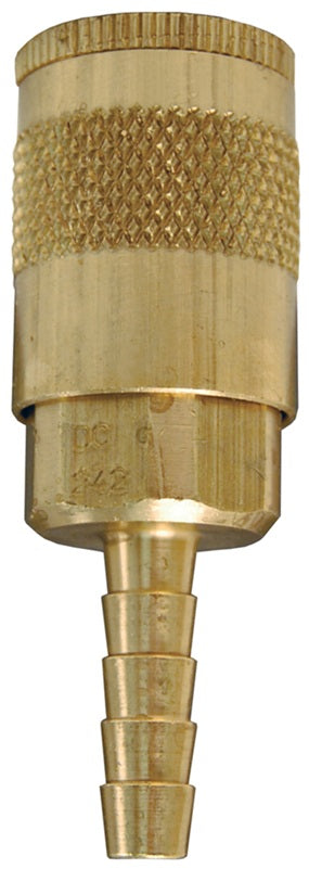 DC242 Air Chief by Dixon Valve | Pneumatic Automotive Interchange Coupler/Socket | Semi-Automatic | Hose Barb | 1/4" Hose ID x 1/4" Body Size | Brass
