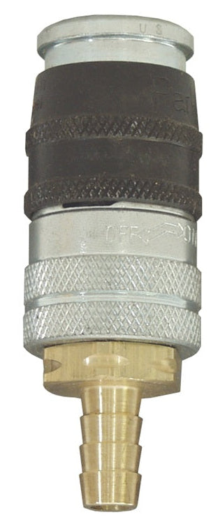 DC2042SE by Parker / Dixon Valve | Pneumatic E-Z-Mate Industrial Coupler/Socket | Hose Barb | 1/4" Hose ID x 1/4" Body Size | Steel