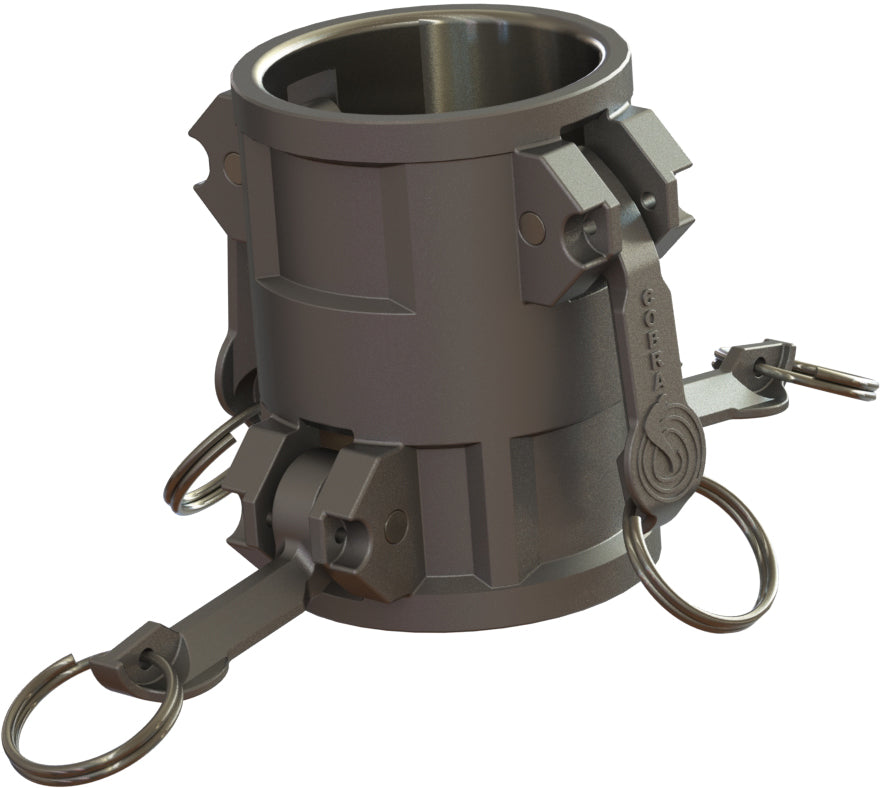 DD-316-200 by Campbell Fittings | Standard Cobra Cam & Groove | 2" x 2" Spool Adapter | Straight | 316 Stainless Steel