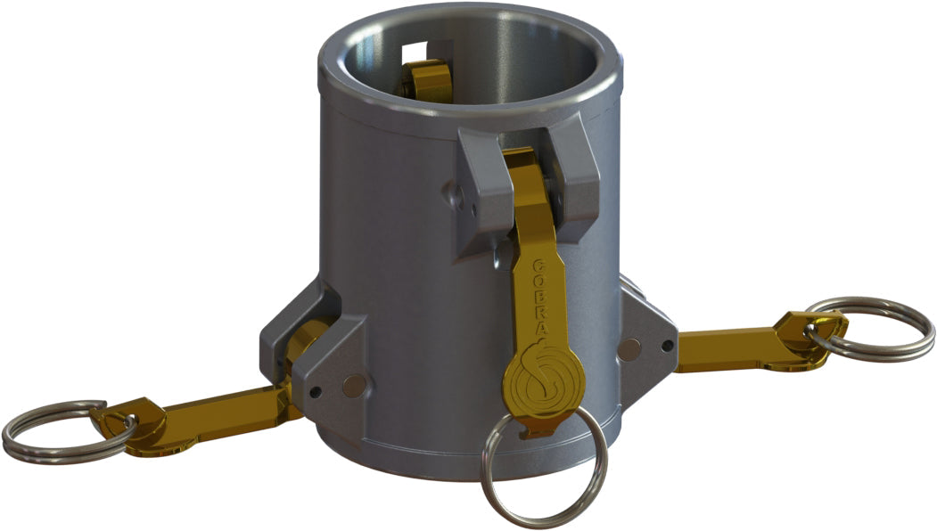 DD-AL-300 by Campbell Fittings | Standard Cobra Cam & Groove | 3" x 3" Spool Adapter | Straight | Aluminum