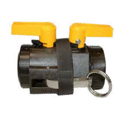 DF100D by Banjo | DRY FIT™ | Ball Valve | with Integrated Quick Disconnect | Full Port | 1" Female x 1" FPT NPT | FKM Seals | Polypropylene