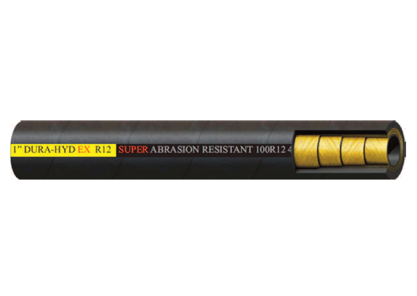 3/4" DHEXR12 by Couplamatic | DURA HYD EX Super Abrasion Resistant | Four Spiral High Pressure Hydraulic Hose | SAE 100R12 | 3/4" ID | 50ft Bulk Length