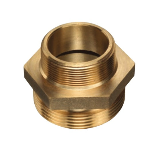 DMHN-48ST40ST by Kuriyama | DMHN Series | Hydrant & Garden Hose Adapter | Hex Nipple | 3" Male NST x 2-1/2" Male NST | Brass