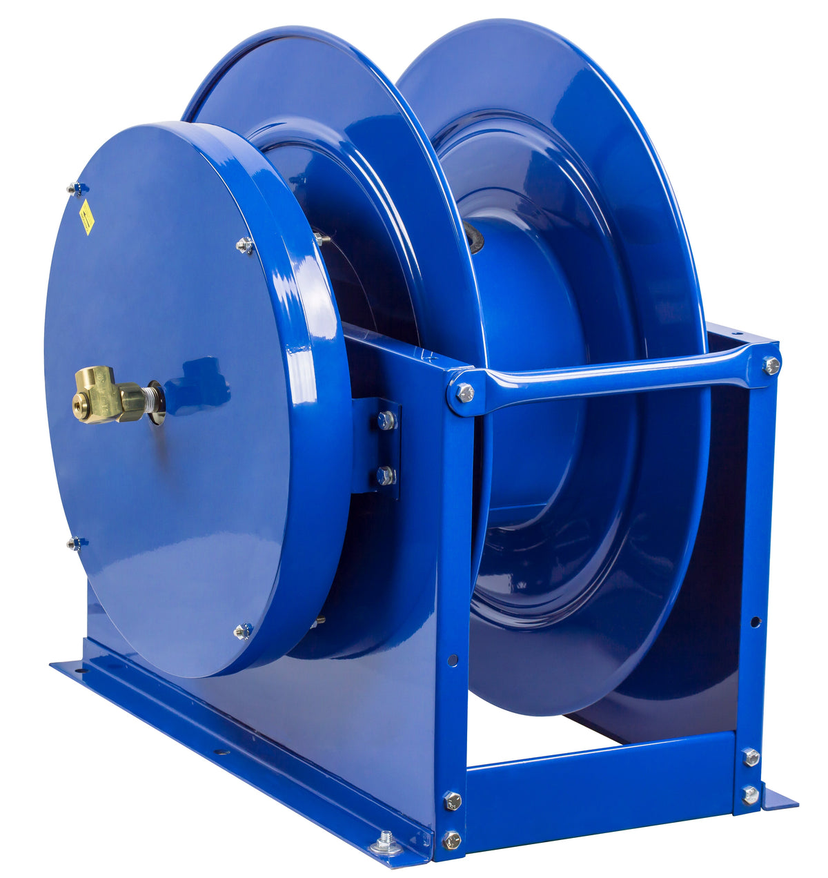 DLPL-475 by Coxreels | DP Series | 300 PSI Dual Hose Spring Driven Hose Reel | 1/2" Hose ID, 1/2" FNPT Inlet | Steel | 75ft Capacity, Hose Not Included