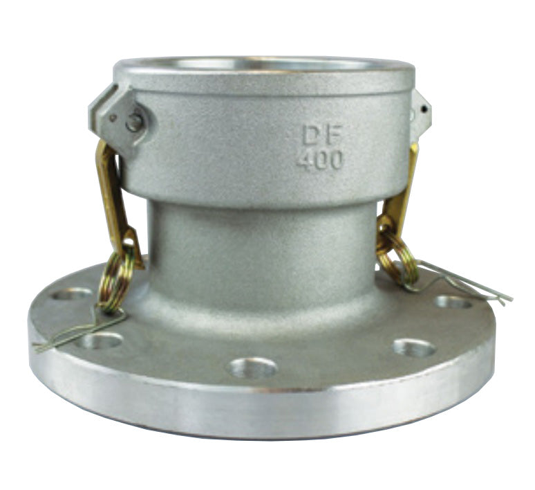 D800A3F by Jason Industrial | Part D | Cam & Groove Flat Face Flange Coupling | 8" Female Coupler x 8" Flat Face Flange | Aluminum