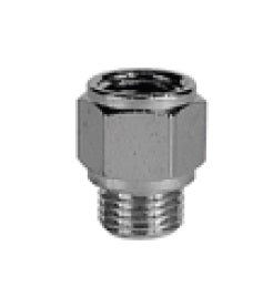 1150x8x8PP by Danfoss | BSPP to NPTF Adapter | 1/2" Male BSPP x 1/2" Female NPTF | Nickel Plated Brass