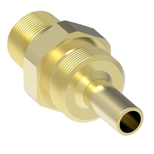 1267-6-6B Aeroquip by Danfoss | Reusable PTFE Hose Fitting Nipple | -06 Male NPTF x -06 Reusable Hose End | Brass