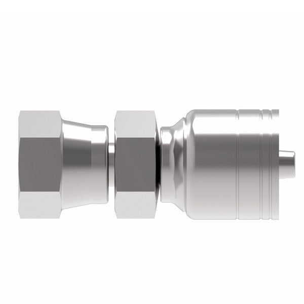 1AA6BW6 Aeroquip by Danfoss | Female BSPP Flat Face Swivel (BW) TTC Crimp Fitting | -06 Female BSPP Flat Face Swivel x -06 Hose Barb | Steel