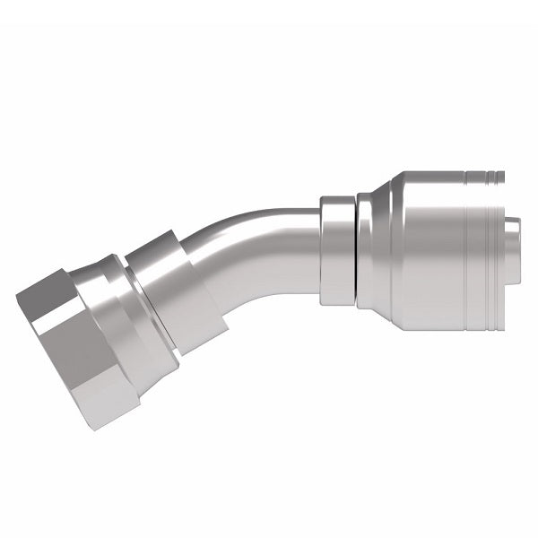 1AA12FJF10 Aeroquip by Danfoss | Female JIC 37° Swivel 30° Elbow Crimp Fitting | -12 Female JIC 37° Swivel x -10 Hose Barb | Steel