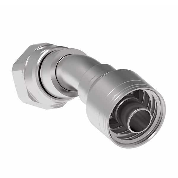 1AA12FJF10 Aeroquip by Danfoss | Female JIC 37° Swivel 30° Elbow Crimp Fitting | -12 Female JIC 37° Swivel x -10 Hose Barb | Steel