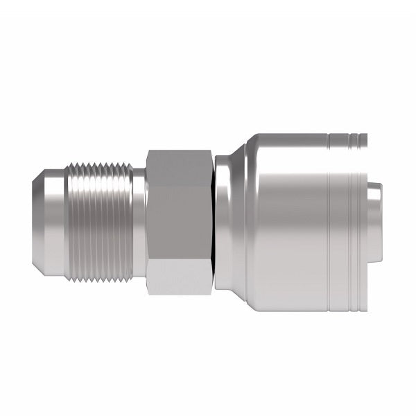 1AA6MS6 Aeroquip by Danfoss | Male SAE 45° Flare Rigid (MS) TTC Crimp Fitting | -06 Male SAE 45° Flare x -06 Hose Barb | Steel