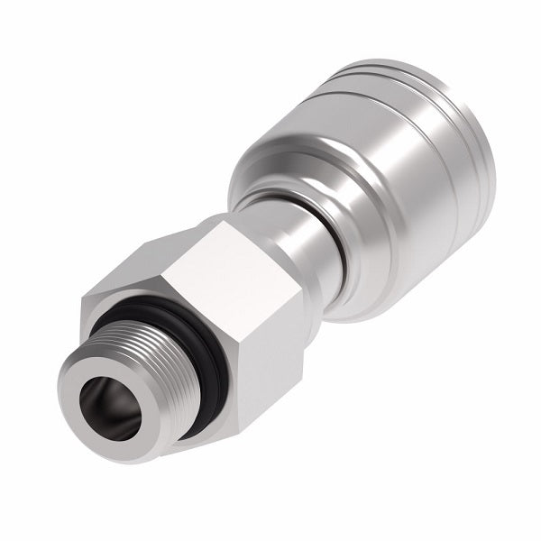 1AA4SB4 Aeroquip by Danfoss | Male ORB Straight Thread Swivel (With Sleeve) (SB) TCC Crimp Fitting | -04 Male O-Ring Boss x -04 Hose Barb | Steel