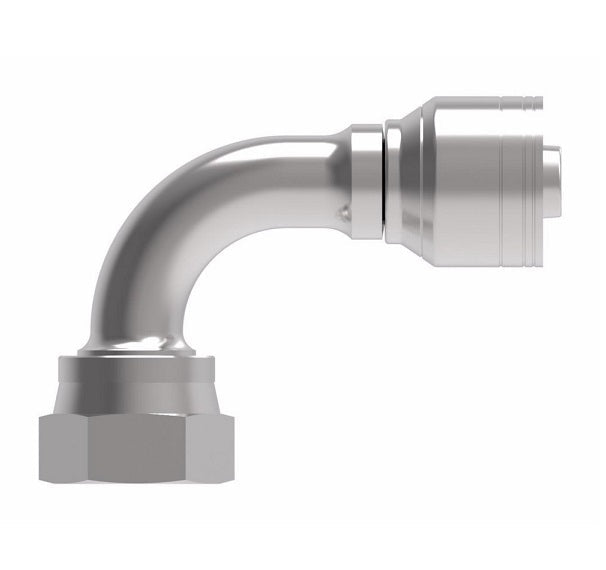 1A10FRB12 Aeroquip by Danfoss | Female ORS Swivel 90° Elbow (FRB) Crimp Hose Fitting | -10 Female O-Ring Face Seal Swivel x -12 Hose Barb | Steel