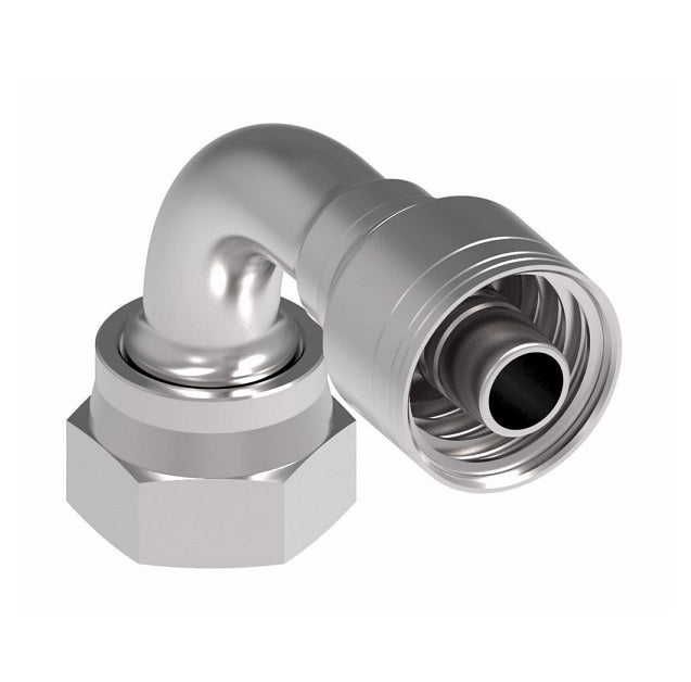 1A10FRB12 Aeroquip by Danfoss | Female ORS Swivel 90° Elbow (FRB) Crimp Hose Fitting | -10 Female O-Ring Face Seal Swivel x -12 Hose Barb | Steel
