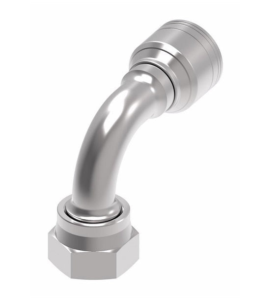 1A16FRB20 Aeroquip by Danfoss | Female ORS Swivel 90° Elbow (FRB) Crimp Hose Fitting | -16 Female O-Ring Face Seal Swivel x -20 Hose Barb | Steel