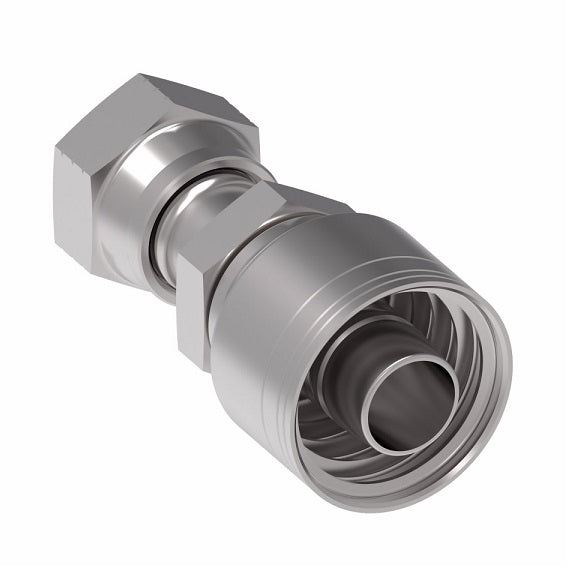 1A8FR8TZ Aeroquip by Danfoss | Female ORS Swivel (FR) Crimp Fitting | -08 Female O-Ring Face Seal Swivel x -08 Hose Barb | Zinc-Nickel Plated Steel