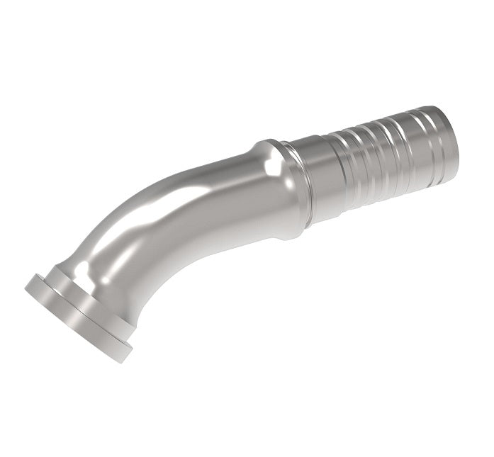 1W16FHA16 Aeroquip by Danfoss | SAE Code 62 Flange Nipple for Four Spiral Hose | 45° Elbow | -16 SAE Code 62 Flange x -16 Hose Barb | Steel