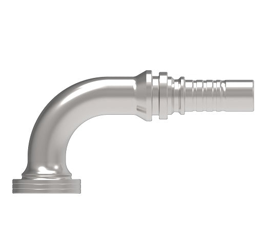 1W16FHB16 Aeroquip by Danfoss | SAE Code 62 Flange Nipple for Four Spiral Hose | 90° Elbow | -16 SAE Code 62 Flange x -16 Hose Barb | Steel