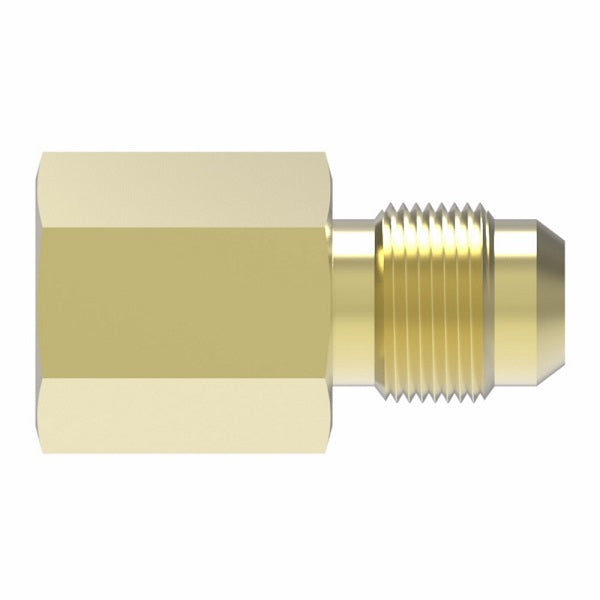 2001-4-5B Aeroquip by Danfoss | Internal Pipe/45° Flare Adapter | -04 Female NPTF x -05 Male SAE 45° Flare | Brass