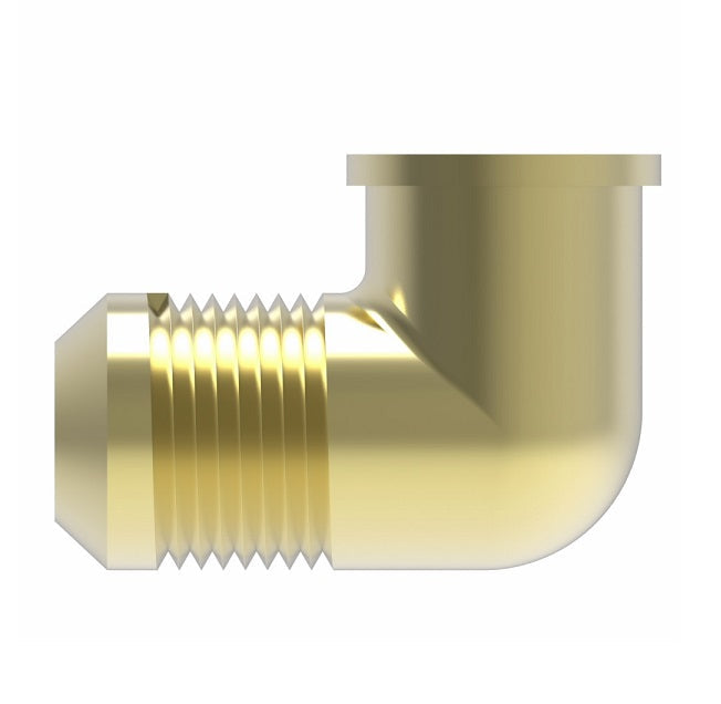 2002-2-4B Aeroquip by Danfoss | Internal Pipe/45° Flare 90° Elbow Adapter | -02 Female NPTF x -04 Male SAE 45° Flare | Brass