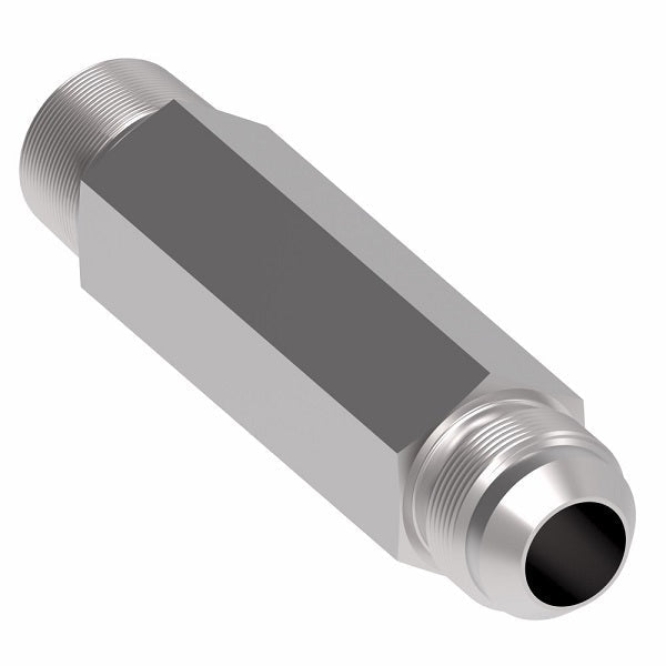 202114-8-6S Aeroquip by Danfoss | External Pipe/37° JIC Flare Long Adapter | -08 Male NPTF x -06 Male JIC | Steel