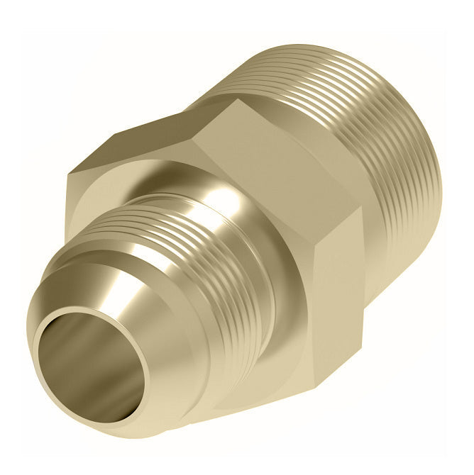 2021-8-10B Aeroquip by Danfoss | External Pipe/37° JIC Flare Adapter | -08 Male NPTF x -10 Male SAE 37° JIC Flare | Brass