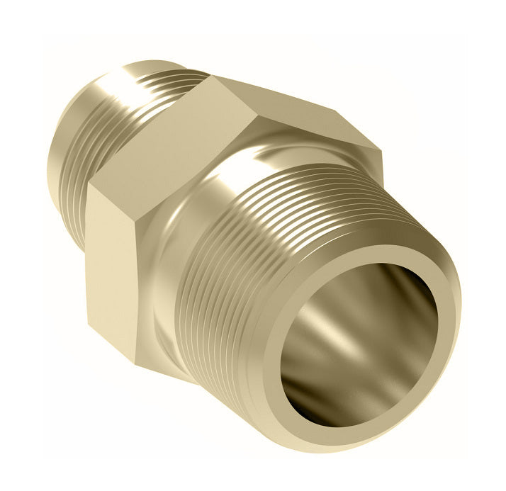 2021-16-16B Aeroquip by Danfoss | External Pipe/37° JIC Flare Adapter | -16 Male NPTF x -16 Male SAE 37° JIC Flare | Brass