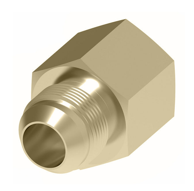 2022-4-6B Aeroquip by Danfoss | Internal Pipe/37° JIC Flare Adapter | -04 Female NPTF x -06 Male SAE 37° Flare | Brass