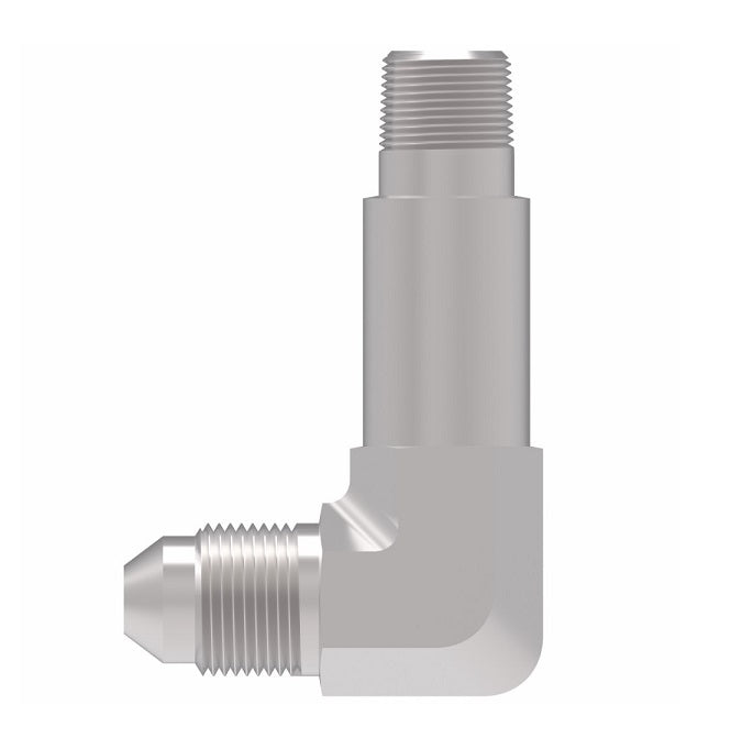 202413-6-6S Aeroquip by Danfoss | Long External Pipe/37° JIC Flare 90° Elbow Adapter | -06 Male NPTF x -06 Male 37° JIC Flare | Steel