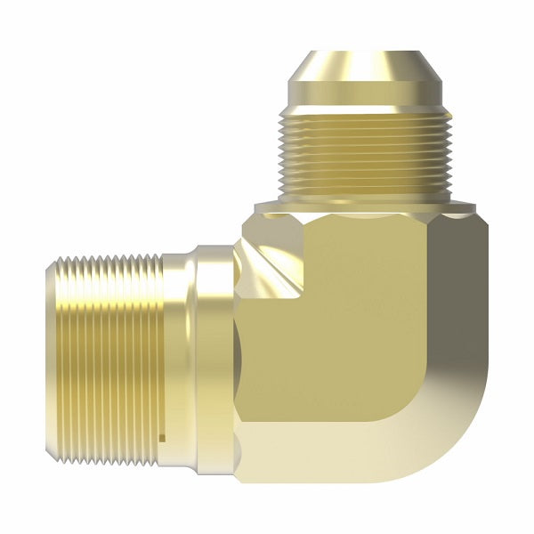 2024-24-24B Aeroquip by Danfoss | External Pipe/37° JIC Flare 90° Elbow Adapter | -24 Male NPTF x -24 Male 37° JIC Flare | Brass