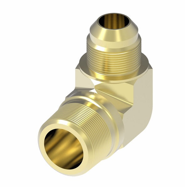 2024-4-5B Aeroquip by Danfoss | External Pipe/37° JIC Flare 90° Elbow Adapter | -04 Male NPTF x -05 Male 37° JIC Flare | Brass