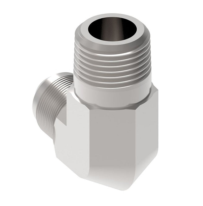 2024-6-8S Aeroquip by Danfoss | External Pipe/37° JIC Flare 90° Elbow Adapter | -06 Male NPTF x -08 Male 37° JIC Flare | Steel