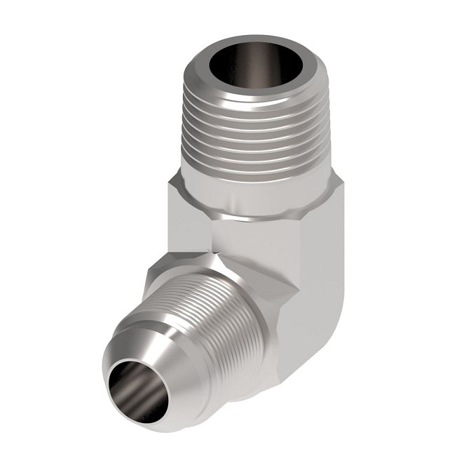 2024-6-8S Aeroquip by Danfoss | External Pipe/37° JIC Flare 90° Elbow Adapter | -06 Male NPTF x -08 Male 37° JIC Flare | Steel