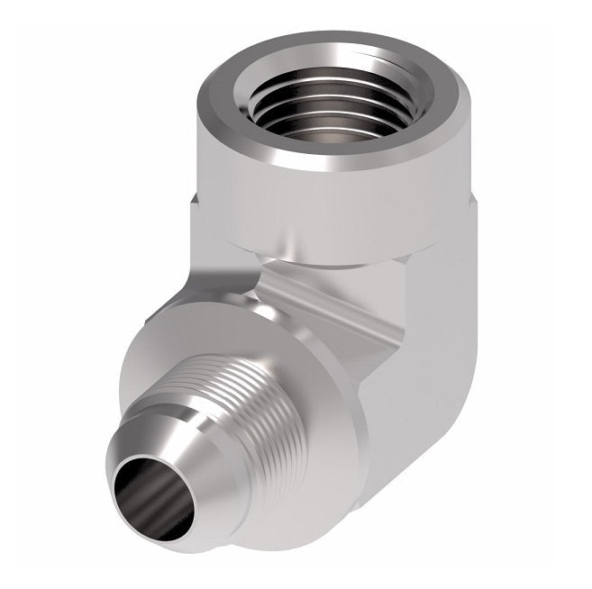 2025-4-8S Aeroquip by Danfoss | Internal Pipe/37° JIC Flare Swivel 90° Elbow Adapter | -04 Female NPTF x -08 Male 37° JIC Flare Swivel | Steel