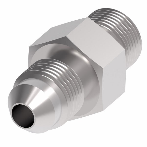 259-202701-8-8 Aeroquip by Danfoss | SAE ORB/37° JIC Flare Adapter (without O-Ring) | -08 Male SAE O-Ring Boss x -08 Male 37° JIC Flare | Stainless Steel