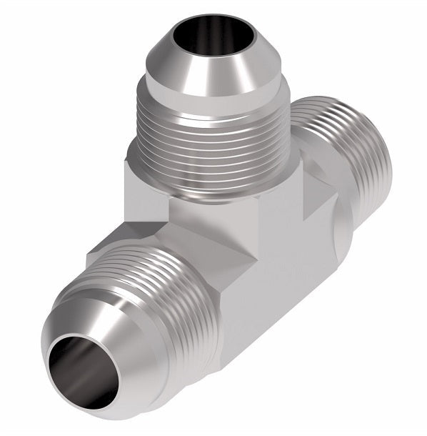 2028-4-4S Aeroquip by Danfoss | External Pipe Run/37° JIC Flare Tee Adapter | -04 Male NPTF x -04 Male 37° JIC Flare x -04 Male 37° JIC Flare | Steel