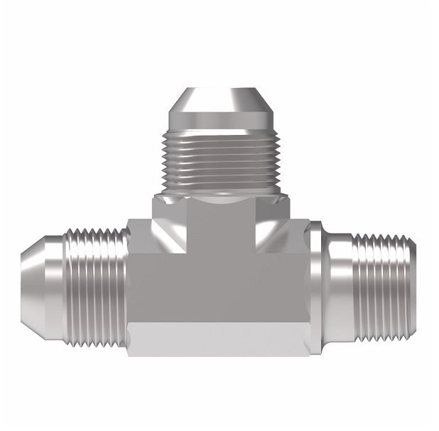 2028-16-16S Aeroquip by Danfoss | External Pipe Run/37° JIC Flare Tee Adapter | -16 Male NPTF x -16 Male 37° JIC Flare x -16 Male 37° JIC Flare | Steel