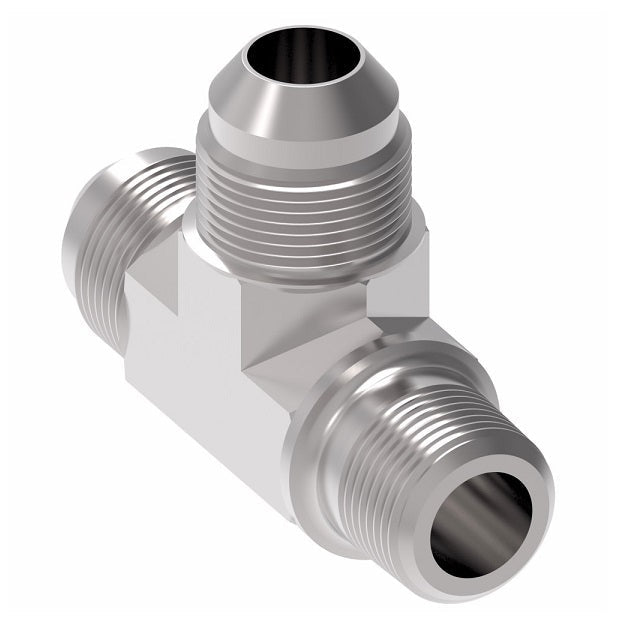 2028-8-12S Aeroquip by Danfoss | External Pipe Run/37° JIC Flare Tee Adapter | -08 Male NPTF x -12 Male 37° JIC Flare x -12 Male 37° JIC Flare | Steel