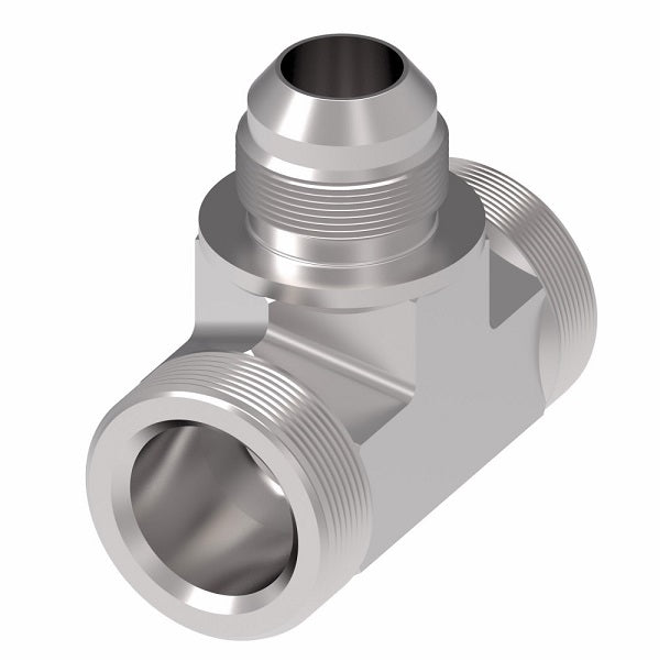 202901-4-6S Aeroquip by Danfoss | Internal Pipe/37° JIC Flare Branch Tee Adapter | -04 Female NPTF x -04 Female NPTF x -06 Male 37° JIC Flare | Steel