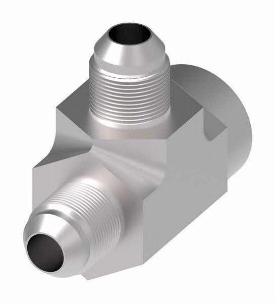 2029-12-12S Aeroquip by Danfoss | Internal Pipe Run/37° JIC Flare Tee Adapter | -12 Female NPTF x -12 Male 37° JIC Flare x -12 Male 37° JIC Flare | Steel