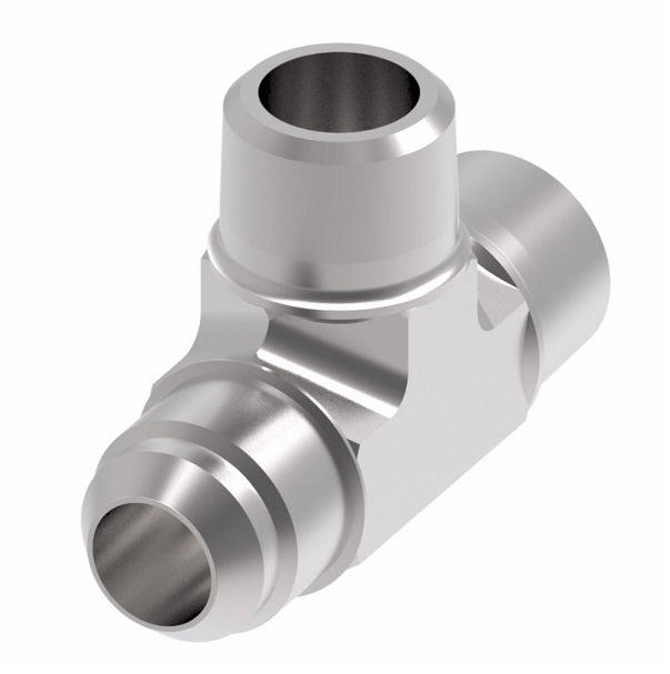 203007-6-8S Aeroquip by Danfoss | External Pipe/37° JIC Flare Run Tee Adapter | -06 Male NPTF x -08 Male 37° JIC Flare x -06 Male NPTF | Steel