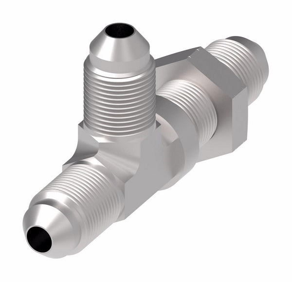 203008-20-20S Aeroquip by Danfoss | 37° JIC Flare Bulkhead Run/37° JIC Flare Tee Adapter | -20 Male 37° JIC Flare Bulkhead x -20 Male 37° JIC Flare x -20 Male 37° JIC Flare | Steel